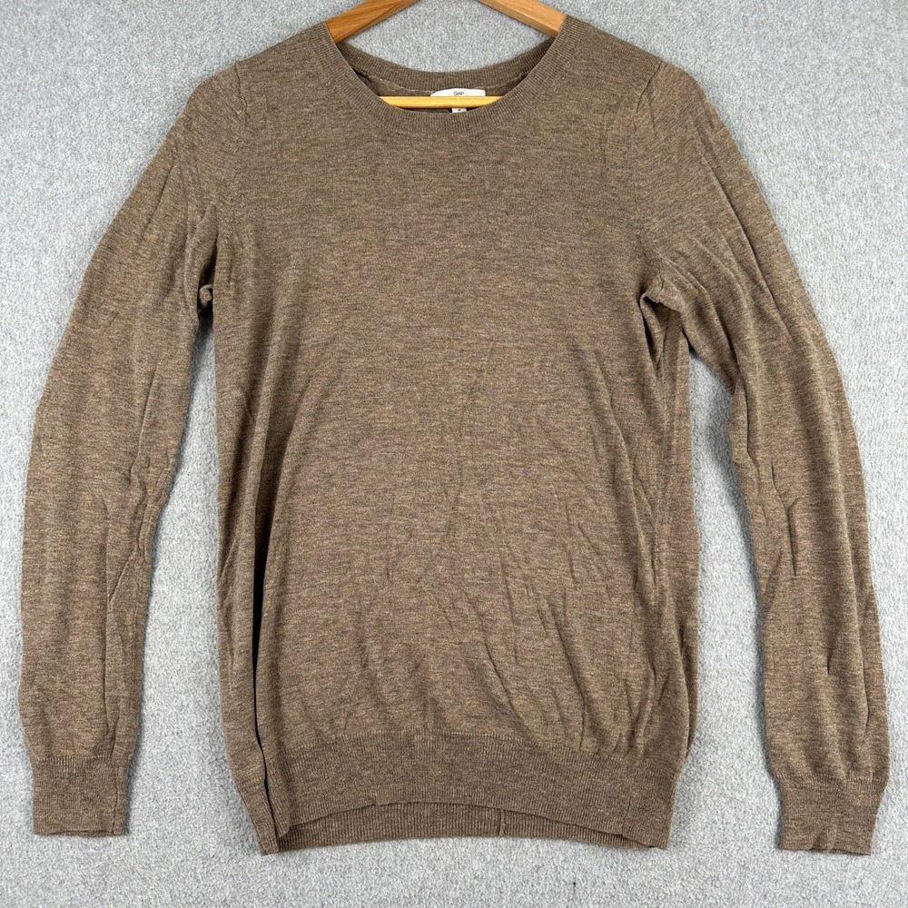 Gap Sweater Womens Medium‎ Brown Cotton Wool Blend Crewneck Long Sleeve Pullover